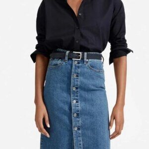Everlane The Denim Pencil Skirt, Button Front, EUC, Size 26